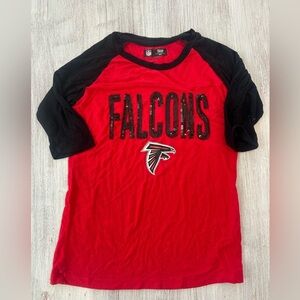 Team Apparel Falcons Red and Black Kids Tee